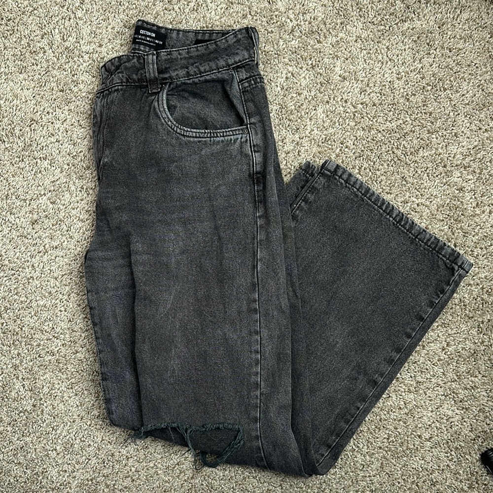 Cotton On Black Straight Denim with Vintage Appeal